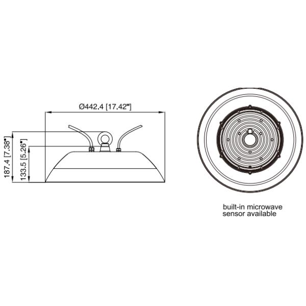 NSF Certified High Bay Light Food Industry with Motion Sensor and Durable Aluminum Housing