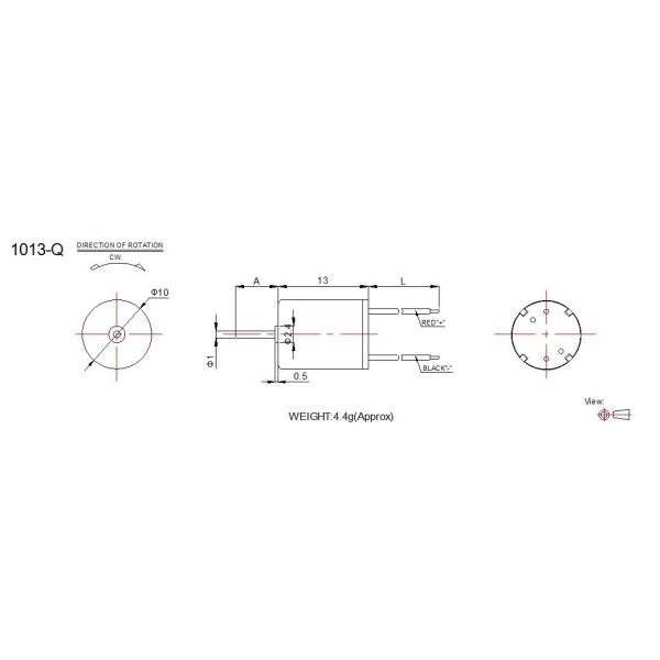 Electronic Products 12 Volt DC Motor High Torque With 10mm Diameter RoHS Approved