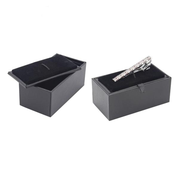Cardboard Custom Logo Black Cufflink Box Handmade 80*68*40mm Size