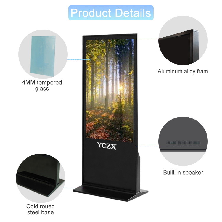 Indoor Standing Advertising Display , LCD Digital Signage Display