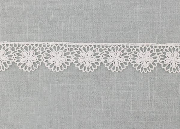 Quality Floral Venice Lace Trims , Vintage White Embroidered Lace Trim For Bridal Dresses for sale