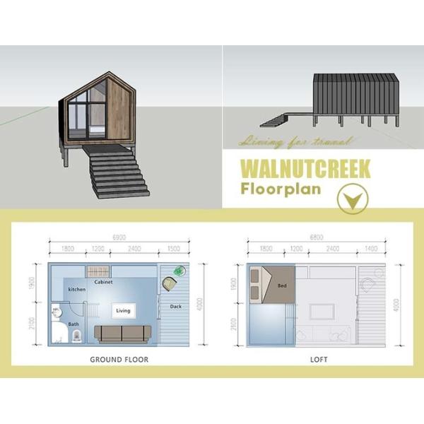 Light Steel Frame Prefabricated Manufactured Homes Garden Studio Modern Design Tiny Houses