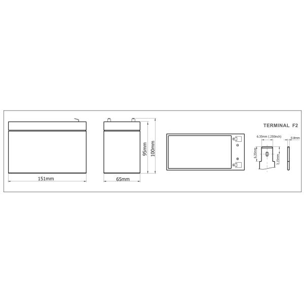 Deep Discharge Sealed Lead Acid Battery High Energy Density 6.8 AH VRLA 12v