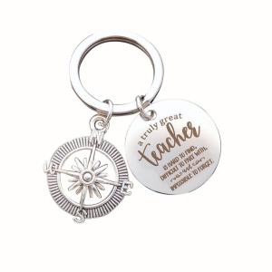 China Stainless Steel Custom Shaped Keychians Teacher'S Day Thanksgiving Key Chain Pendant on sale