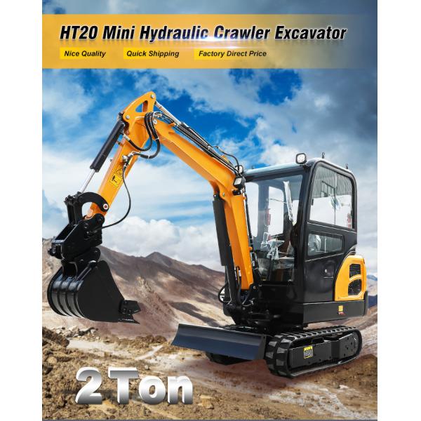 Hightop 2000kg Mini Hydraulic Excavator Small Digger With Front Window Open Close