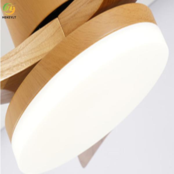 50W LED Smart Wood Blade Ceiling Fan Light With Remote Control