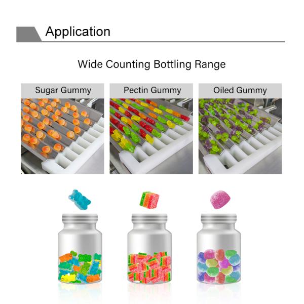 RQ-16H Gummy Counting Machine High Speed Automatic Pectin Oiled Candy Bottling