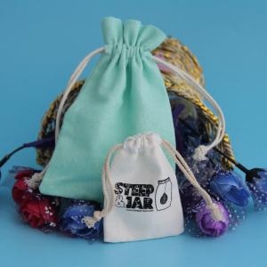 China 8x12cm Pantone Color Drawstring Cotton Headphone Pouch on sale