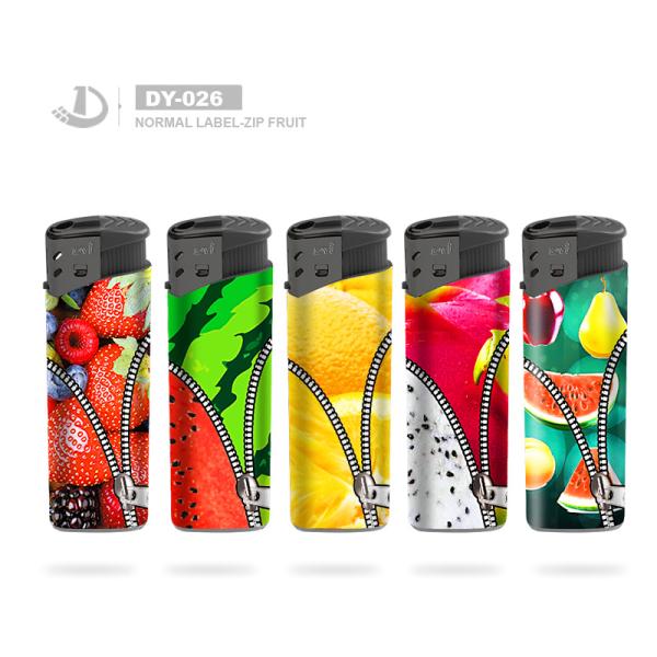 Five Colors Disposable Plastic Gas Lighter Model NO. DY-026 for European Market Needs