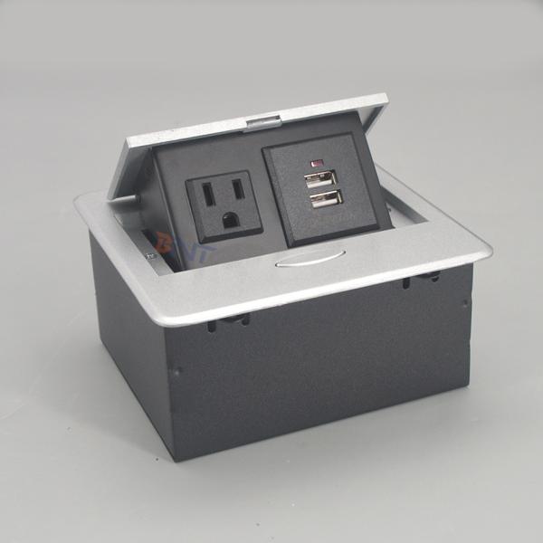 Hidden power socket office furniture pop up electrical USB power socket with US plug