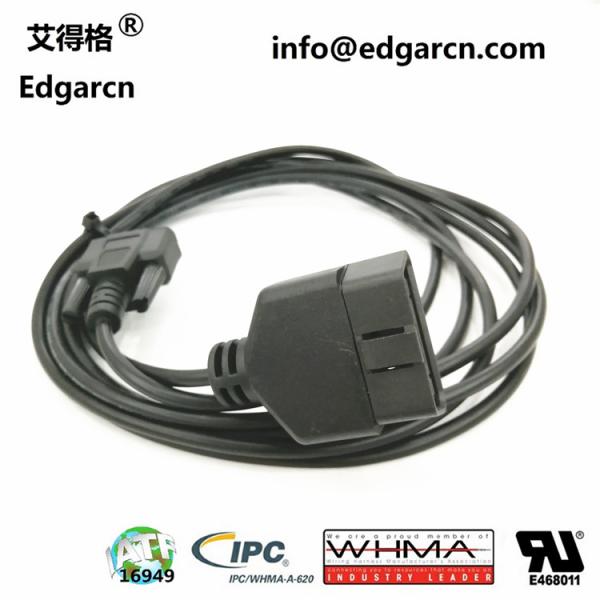 Iatf16949 J1962 Obd2 Connector Cable 16pin Injection Plug For Velhcle Diagnostic