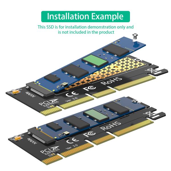 NVMe Adapter M.2 PCIe SSD to PCI-e x4 / x8 / x16 Converter Card for M.2 (M Key) NVMe SSD 2280/2260/2242/2230
