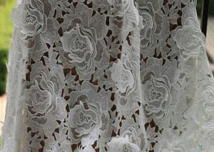 Wholesale White Water Woluble French Polyester Guipure Lace Fabric With 3D Flower Design from china suppliers