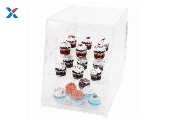 Quality 3  Trays Acrylic Countertop Display Case , Removable Acrylic Pastry Display Case for sale