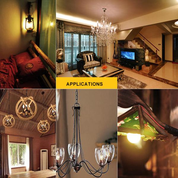 C35 Candle LED Edison Filament Bulbs E12 / E14 Dimmable 110V / 220V