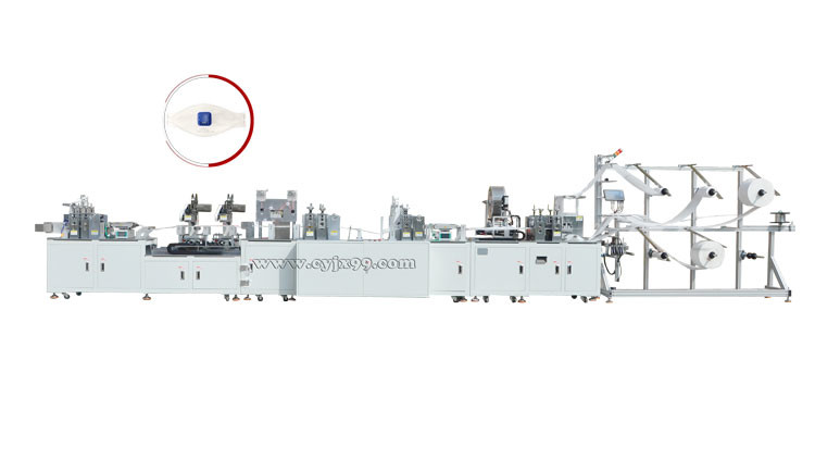 fully automatic KN95 Face Mask Making Machine 0.6Mpa With Headbands Stapling