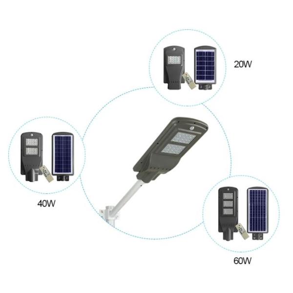 Ip66 60W Solar Light Street Lamp With Sensor Photoelectric Sensor Dustproof