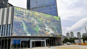 Building Transparent LED Curtain Wall Display  With Smartphone App Control