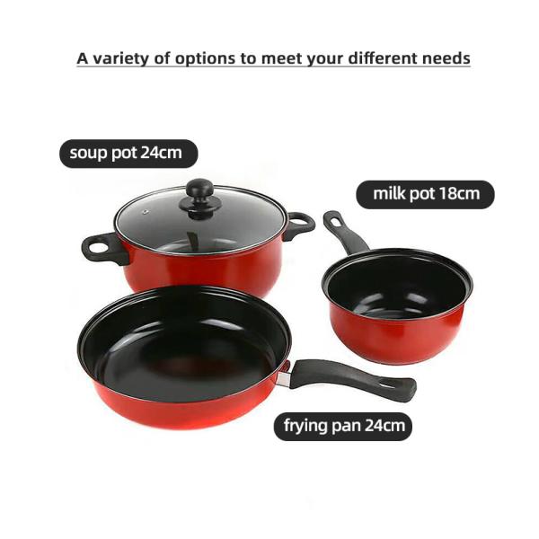 Multifunctional Kitchen Iron Non Stick Pans And Pots Set With Lid