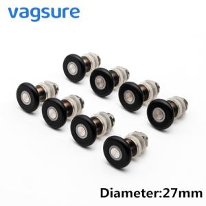 Wholesale 23 / 25 / 27mm Diameter Shower Door Parts Rollers , Shower Screen Rollers Black / White Color from china suppliers