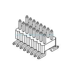 China Double row 1.27*2.54mm SMT male header pin connector on sale