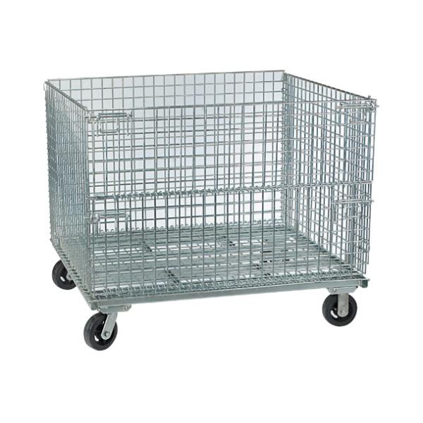 Portable Stackable Storage Cages , Folding Wire Mesh Container Sizes Custom