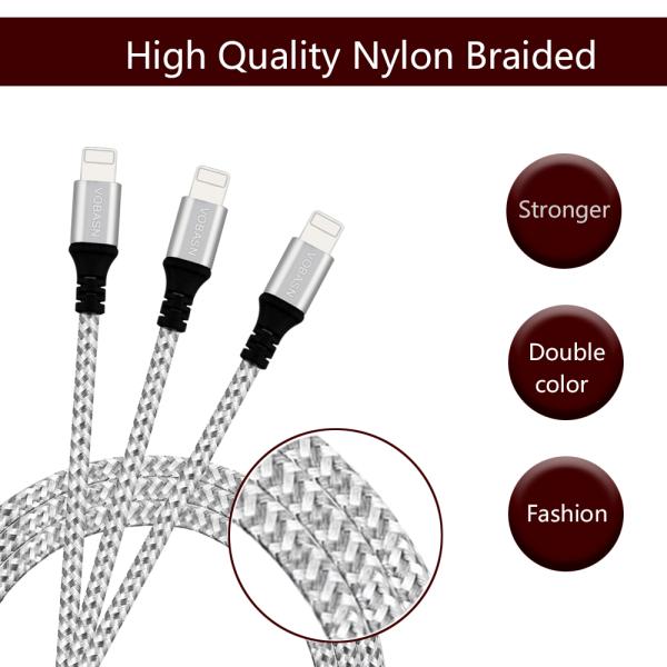 Ipad Air Mini Apple Lightning To USB Cable / Fabric 2.0 A iPhone Data Line