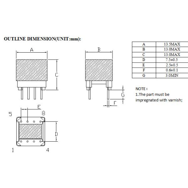 Small High Frequency Power Transformer , Vacuum Varnish EP Power Isolation Transformer