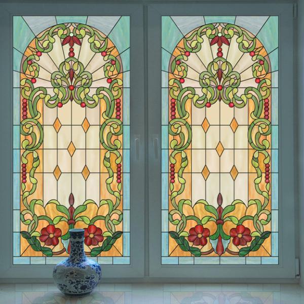 Quality Colorful Church Stained Glass Windows CCC Patterned Glass Cut To Size for sale