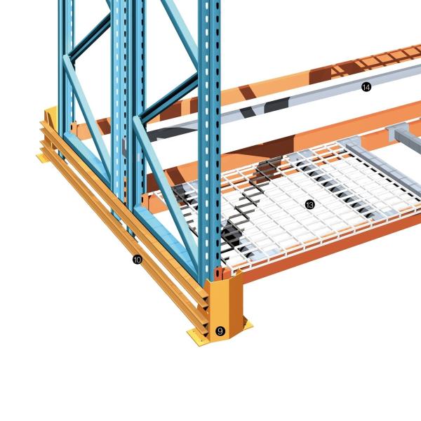 U-Shaped Yellow Metal Rack Column Protector Heavy Duty Pallet Racking Upright Guard