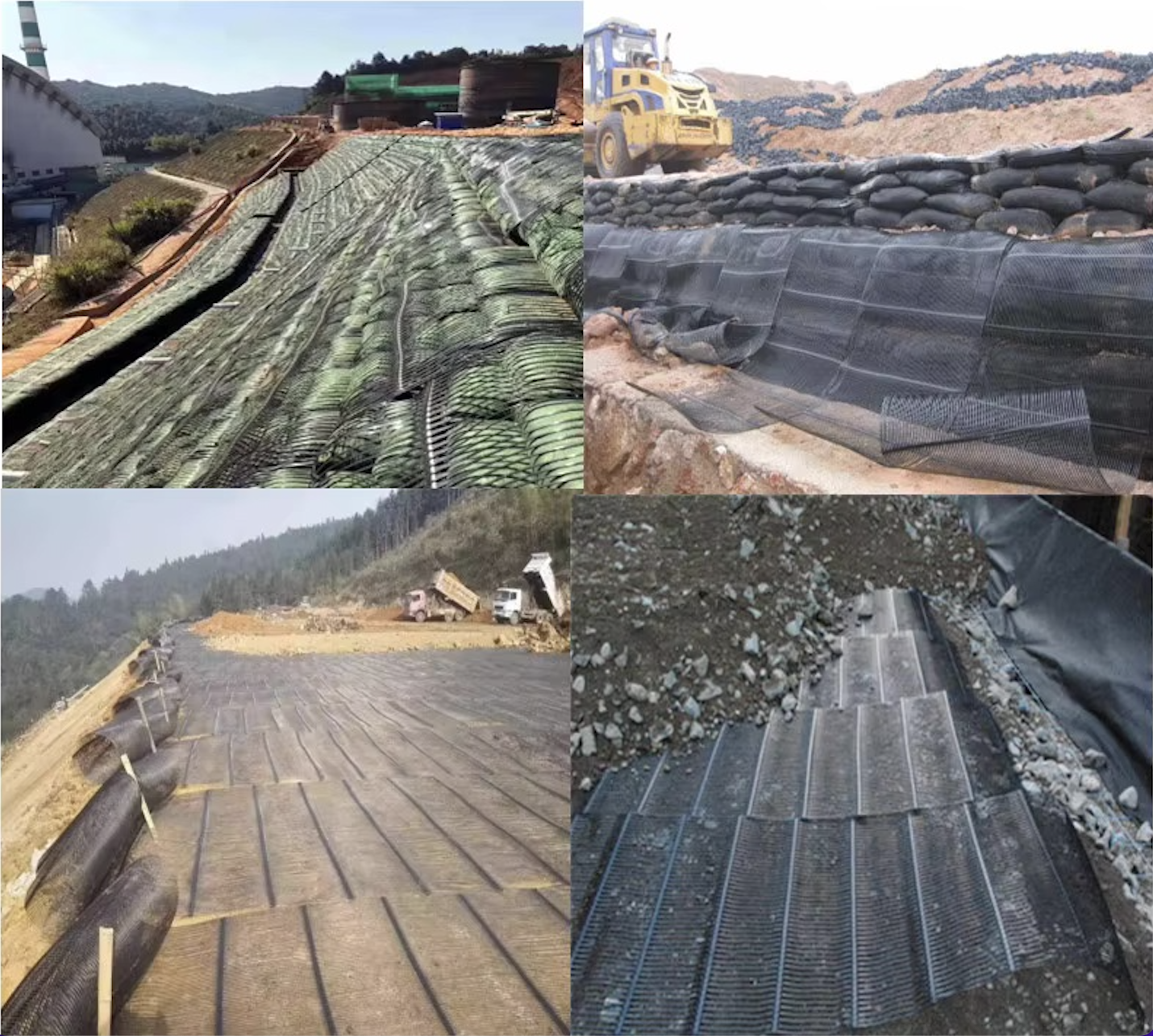 Plastic Mesh Grid Biaxial Geogrid Made Of Polypropylene (PP) For Soil Stabilizer On Roads