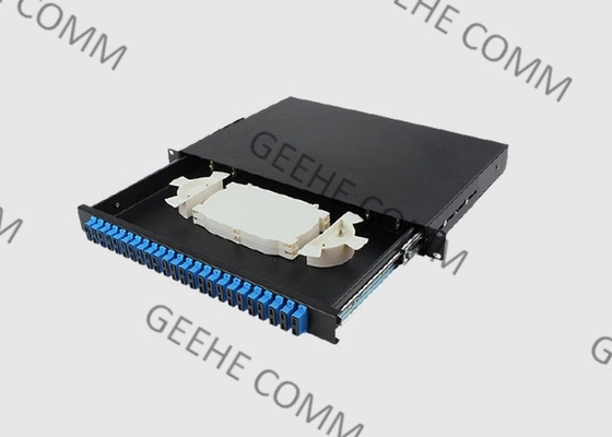 Wholesale 19 Inch 1U Rack Mount Patch Panel 24 Port MM Simplex SC / PC Adapter from china suppliers