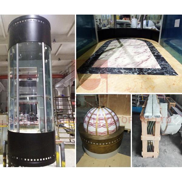 Square Glass Panoramic Elevator 800kg 6 Person Passenger Elevator