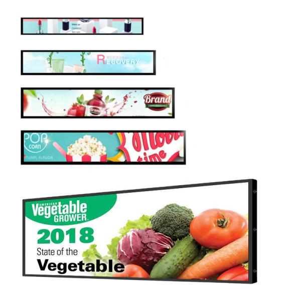 Quality Ultra Wide Stretch Display Digital Signage Bar Shelf Edge LCD Display Screen 60cm 25.5" for sale