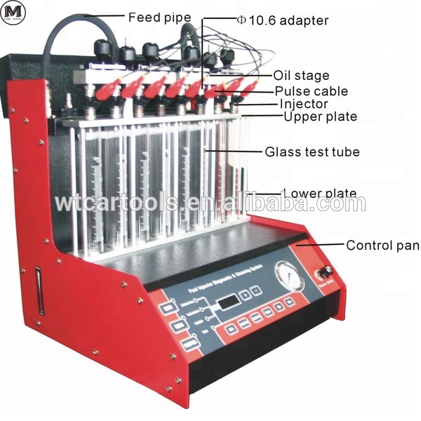 8 Cylinders Injector Tester And Cleaner Machine 4L Test Liquid Tank Volume