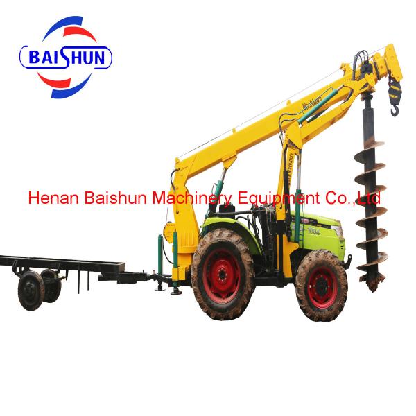 Hydraulic ground digger auger drill attachment for excavator
