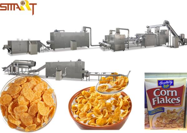 Automatic Corn Flakes Production Line Breakfast Cereal Corn And Wheat Flakes