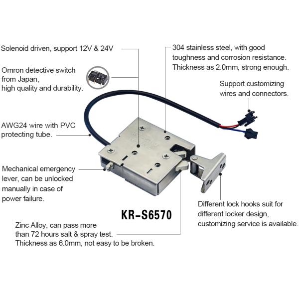 Robust 304 Stainless Steel Storage Locker Electronic Rotary Latch