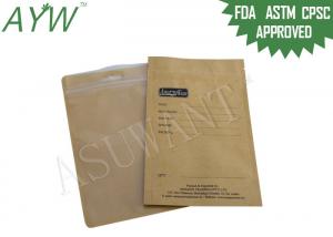 China One Side Clear Small Kraft Paper Bags For Areca Nut , OEM Kraft Stand Up Pouches With Window on sale