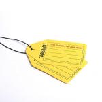 Yellow Custom Printed Paper Tags , Double Side Printing Apparel Hang Tags And