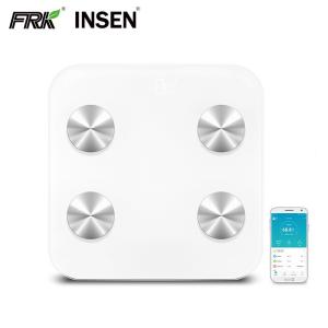 China 6MM Glass Platform USB Rechargeable Smart Bluetooth BMI Scale on sale