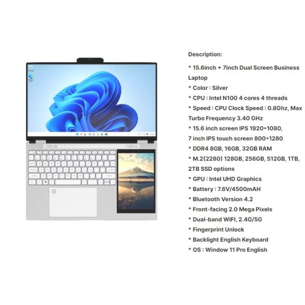 Intel N100 Gaming Laptop 16GB DDR4 512GB SSD 15.6" IPS 144Hz