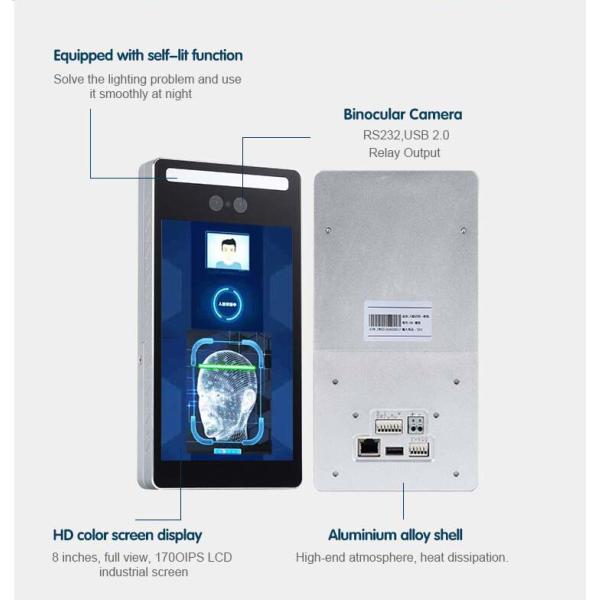 F5-BG Binocular Camera Face Recognition Terminal Binocular Camera Face Recognition Device F5-BG Android 7.1.2 OS Support Wired / Wireless