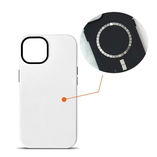 2 In 1 Magsafe Wireless Charging 3D Sublimation Tough Magnetic Phone Case For IPhone 15 16 Pro Max