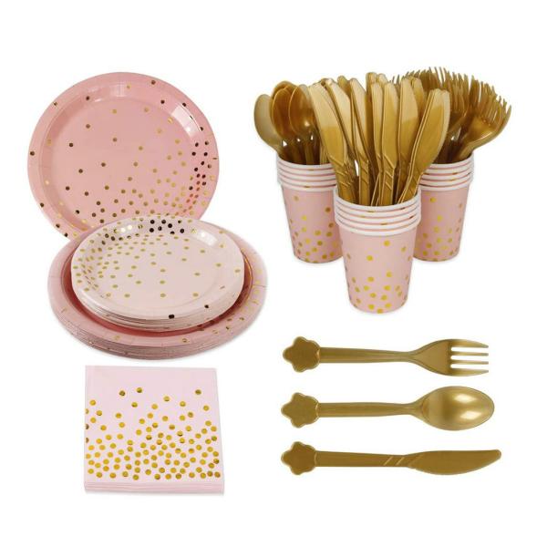 Christmas Pink Napkins Disposable Paper Tableware For Parties