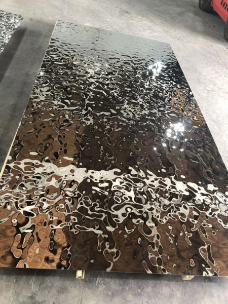 Hammered Stainless Steel Panels Gold Mirror Finish For Hotels Villa Lobby Interior Decoration