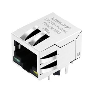 China XFMRC XFATM2GA-CLGY1-2MS Compatible LINK-PP LPJ4017GENL 10/100 Base-T Tab Down Green/Yellow Led 1 Port Cat 5e Magjack RJ45 Ethernet Socket on sale