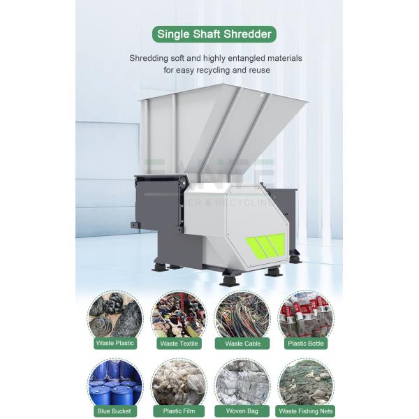 High Torque Single Shaft Shredder Perfect for Dense Plastics Nets and Logs