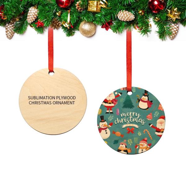 Customized Printing Sublimation Wooden Christmas Ornaments Decorations