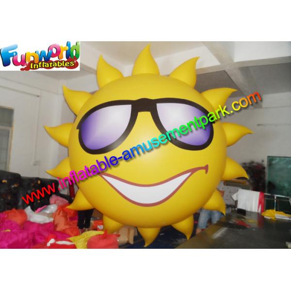 Sun Inflatable Advertising Model , Yellow Inflatable Helium Balloon For Festival